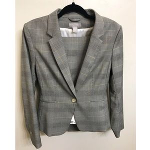 H&M Yellow+Gray plaid Women’s Pantsuit SET -size 6